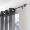 Barra Cortinas Extensible Con 2 Terminales Soportes De Metal 120-210cm