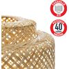 Lampara Techo Colgante De Fibra De Bambu 38x40 Cm E27 40w Cable 80 Cm