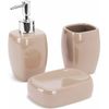 Set 3 Accesorios De Baño Dispensador Vaso Y Jabonera Ceramica