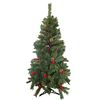 Arbol De Navidad Verde Con Adornos De Muerdago Y Piñas, Plastico 120cm