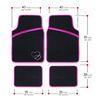 Alfombrillas De Coche 4 Pzs Antideslizantes De Moqueta 40x61cm/25x38cm Fucsia