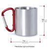 Taza Con Mosqueton Atornillado Acero Inoxidable 7,5x11,5 Cm 210 Ml Rojo