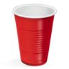 Vasos 10 Uds De Plastico Libres De Bpa 450cc 5,5x12,2 Cm Rojo Y Blanco