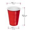 Vasos 10 Uds De Plastico Libres De Bpa 450cc 5,5x12,2 Cm Rojo Y Blanco