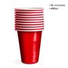 Vasos 10 Uds De Plastico Libres De Bpa 450cc 5,5x12,2 Cm Rojo Y Blanco