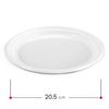 Platos Llanos Redondos 100 Unidades De Plastico Ø20.5 Cm Blancos