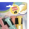 Pack 6 Rotuladores Fluorescentes Pastel, Surtidos, Punta Biselada