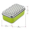 Rallador Doble Y Recipiente Con Tapa Acero Inoxidable, 18x12x7cm Verde