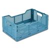Caja Plegable Apilable Para Almacenaje, Plástico, L 40x30x17 Cm, Azul