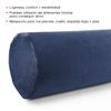 Almohada Cervical Descanso, Terciopelo Poliéster 60x20cm, Azul Oscuro