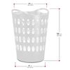 Cesto De Ropa Con Asas, Plástico Sin Bpa, 50l, 41 X 44 X 56cm, Blanco