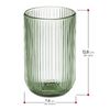 Vaso, Caja 6 Unidades, Cristal De Rayas, 430 Ml, Verde