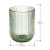 Vaso, Caja 6 Unidades, Cristal De Rayas, 270 Ml, Verde