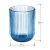 Vaso, Caja 6 Unidades, Cristal De Rayas, 270 Ml, Azul