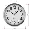 Reloj De Pared Analógico, Aluminio, Blanco-plateado, Silencioso, 20 Cm