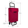 Carro Compra Plegable Impermeable, Poliéster, 22x38x100cm, 48l, Rojo