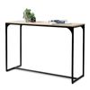 Mueble Recibidor Entrada, Metal Y Mdf, 120x39x79 Cm, Negro Y Madera