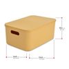 Pack 2 Caja De Plástico Con Tapa Y Asas, Amarillo, 34,9x24,8x15,5 Cm