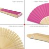 Pack De 10 Abanico, Plegable, Poliéster Y Madera, Fucsia