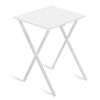 Mesa Auxiliar Plegable, 34x40x50 Cm, Terraza, Madera Y Metal, Blanco