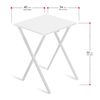 Mesa Auxiliar Plegable, 34x40x50 Cm, Terraza, Madera Y Metal, Blanco