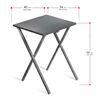 Mesa Auxiliar Plegable, 34x40x50 Cm, Terraza, Madera Y Metal, Gris