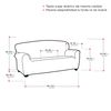 Funda Sofa, Poliéster, Algodón Y Elastano, Lino, 3 Plazas