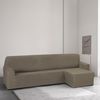 Funda Sofa Chaise Longue, Poliéster, Lino, Brazo Corto Rústica Derecho