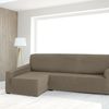 Funda Sofa Chaise Longue, Poliéster, Lino, Brazo Largo Rústica Izquierdo