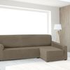 Funda Sofa Chaise Longue, Poliéster, Lino, Brazo Largo Rústica Derecho