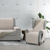 Cubre Sofa Acolchado, Reversible, Beige Y Crudo, 1 Plaza