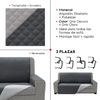 Cubre Sofa Acolchado, Reversible, Gris Oscuro Y Gris Claro, 2 Plazas