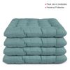 Pack 4 Cojines Para Sillas, 40x40x5 Cm, Relleno De Fibra, Verde Menta