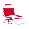 Silla De Playa Plegable, Metal, Asas, Acolchada, 48x63x52 Cm, Rojo