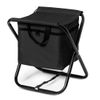 Silla Plegable Con Asas Y Nevera, Aluminio, 26x32x34 Cm, Negro