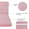 Cojin Tumbona Exterior, Funda  Lavable, Relleno Fibra, Rosa, 180x50 Cm