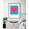 Póster Agatha Ruiz De La Prada Corazón Fondo Azul 50x70cm