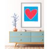 Póster Agatha Ruiz De La Prada Corazón Fondo Azul 50x70cm