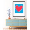 Cuadro Metacrilato Enmarcado Agatha Ruiz De La Prada Corazón Fondo Azul 70x100cm