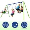 Columpio Doble Balancín Infantil Para Jardín + 3 Años Juego Para Niños De Metal Outdoor Toys 280x140x180 Cm Carga 45 Kg