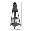 Chimenea Uso Exterior Kekai Akita Totem 40x40x140 Cm En Acero Diseño Piramidal Y Atizador