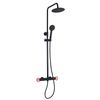 Columna De Ducha K2o Chillout Delta 83-119cm Diseño Redondo Negro/rojo - Grifo, Altura Regulable, Ducha De Mano Y Picos Antical