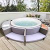 Revestimiento Para Spa Hidromasaje K2o Full Surround 180 Ø279x40x56 Cm Borde Para Spa Circular Con Escalones, Asientos Y Almacenamiento