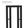 Leñero De Interior Kekai Rack Ii 40x25x150 Cm Almacenaje De Madera Con Estructura De Acero Galvanizado, Color Negro