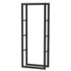 Leñero De Interior Kekai Rack Iv 60x25x150 Cm Almacenaje De Madera Con Estructura De Acero Galvanizado, Color Negro