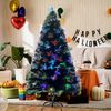 Árbol Navidad Con Luces Fibra Óptica De Colores 150cm