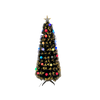 Árbol Navidad De Fibra Óptica Bolas Luz Multicolor Y Estrella 120cm