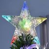 Árbol Navidad De Fibra Óptica Bolas Luz Multicolor Y Estrella 120cm