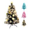 Árbol De Navidad Artificial Con Bolas De Luz Led (verde Azul Rosa) 90cm Azul