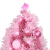 Árbol De Navidad Artificial Con Bolas De Luz Led (verde Azul Rosa) 90cm Rosa